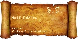 Wolf Dóra névjegykártya